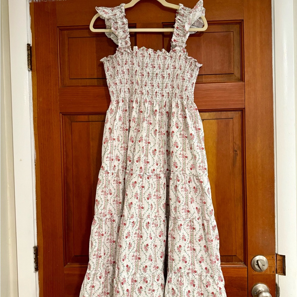 Hill House White and Red Maxi Dress
